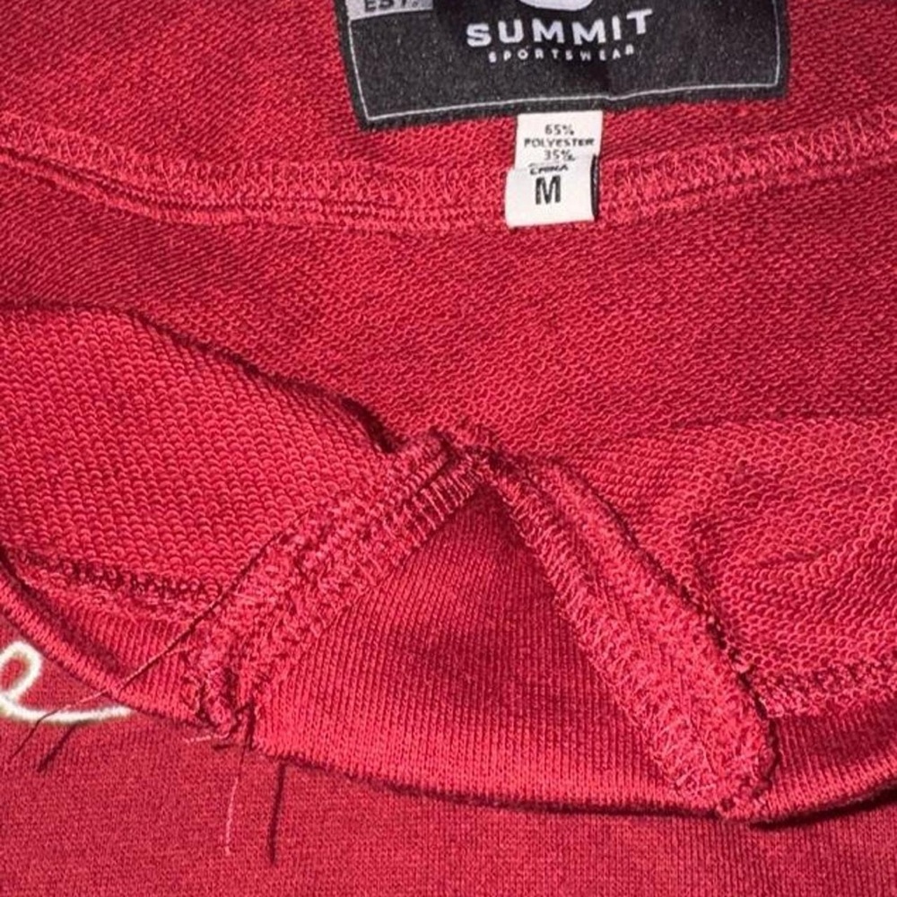 Cornell cropped red crewneck sweater - Picture 2 of 4